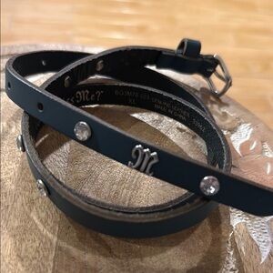 Miss Me Thin Blue-Green Leather Women’s Belt